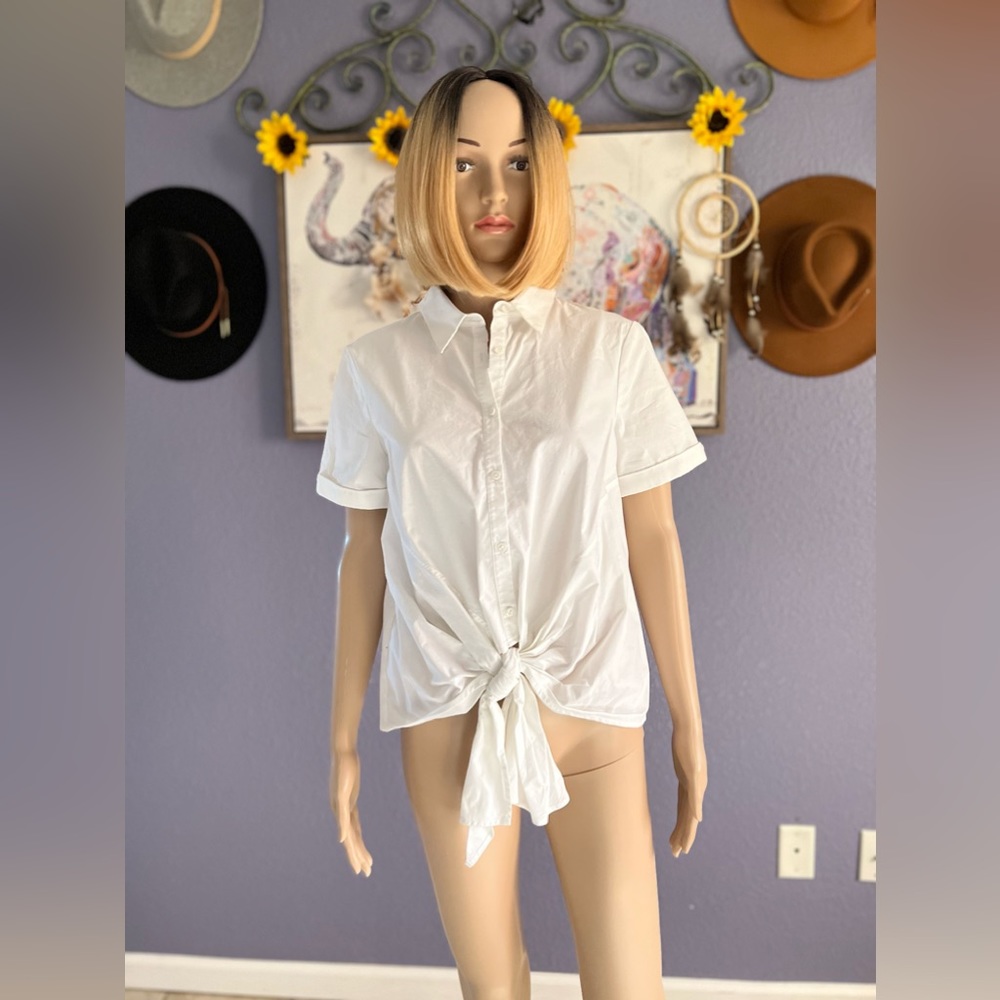 Ro&De white short sleeve blouse